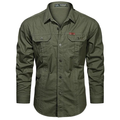Camicia Uomo Manica Lunga Tasche Utility Regular Fit