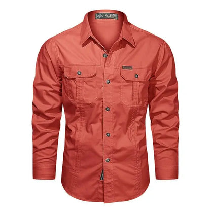 Camicia Uomo Manica Lunga Tasche Utility Regular Fit