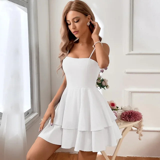 Abito Mini Donna Elegante Slim