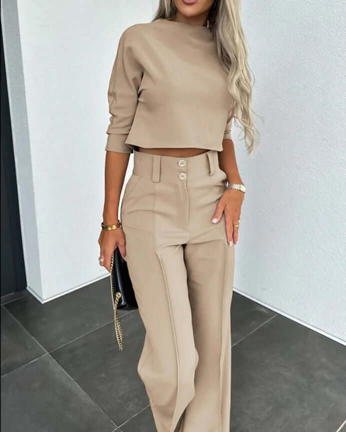 Completo Donna e Pantaloni Tessuto Tweed Stile Elegante - Brentozzi