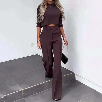 Completo Donna e Pantaloni Tessuto Tweed Stile Elegante