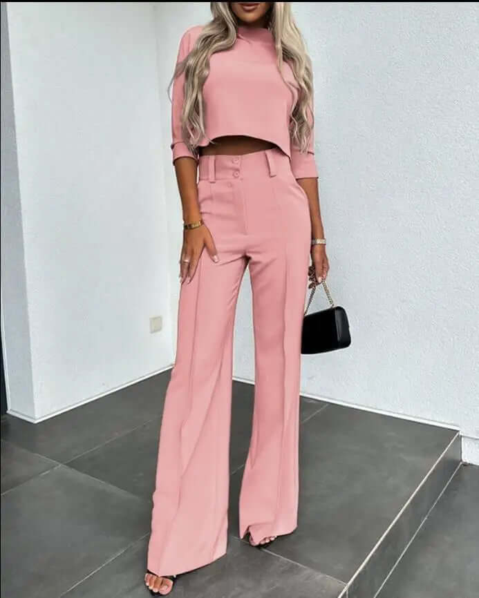 Completo Donna e Pantaloni Tessuto Tweed Stile Elegante