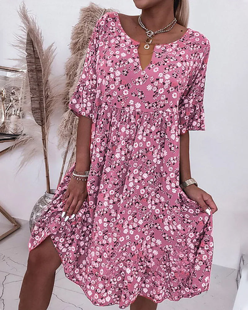 Abito Midi Donna Estivo Floreale Vestibilità Ampia