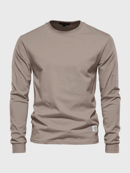 Maglia Manica Lunga Uomo Cotone Girocollo Casual Comoda - Brentozzi