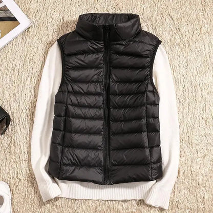 Gilet Imbottito Donna Leggero Senza Maniche Collo Alto