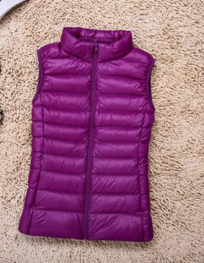Gilet Imbottito Donna Leggero Senza Maniche Collo Alto