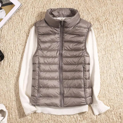 Gilet Imbottito Donna Leggero Senza Maniche Collo Alto