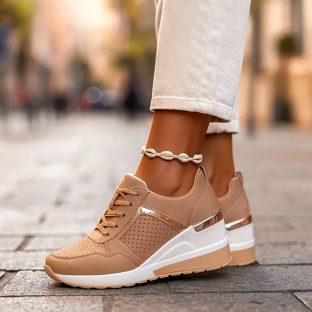 Sneaker Donna Plateau con Lacci