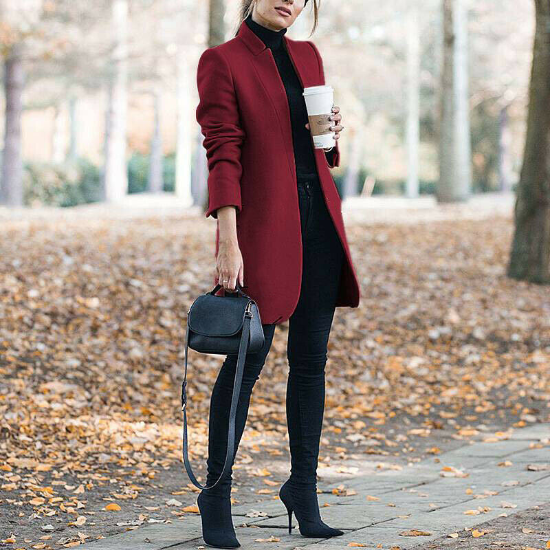 Giacca Donna con Colletto Alto Comfort Classico