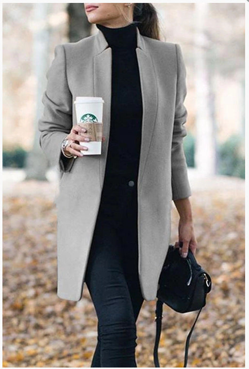Giacca Donna con Colletto Alto Comfort Classico