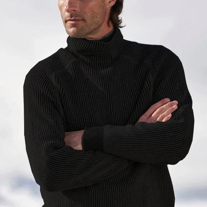 Pullover Uomo Maglia Collo Alto Taglio Dritto