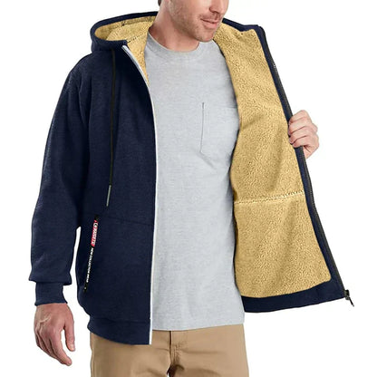 Felpa Uomo con Zip Interno in Pile Morbido