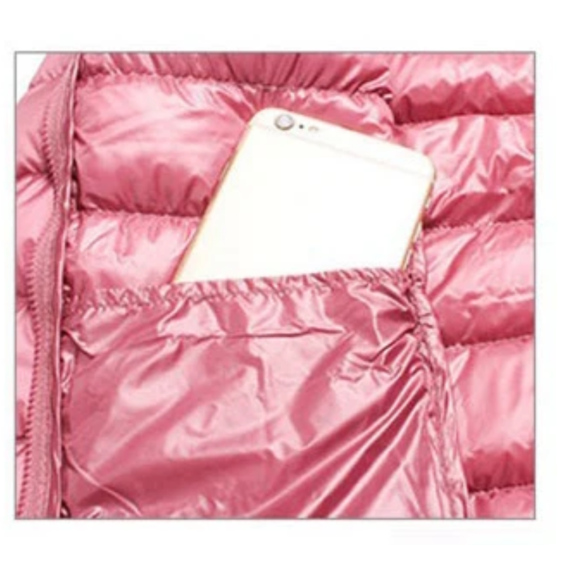 Piumino Donna con Cappuccio e Chiusura Zip