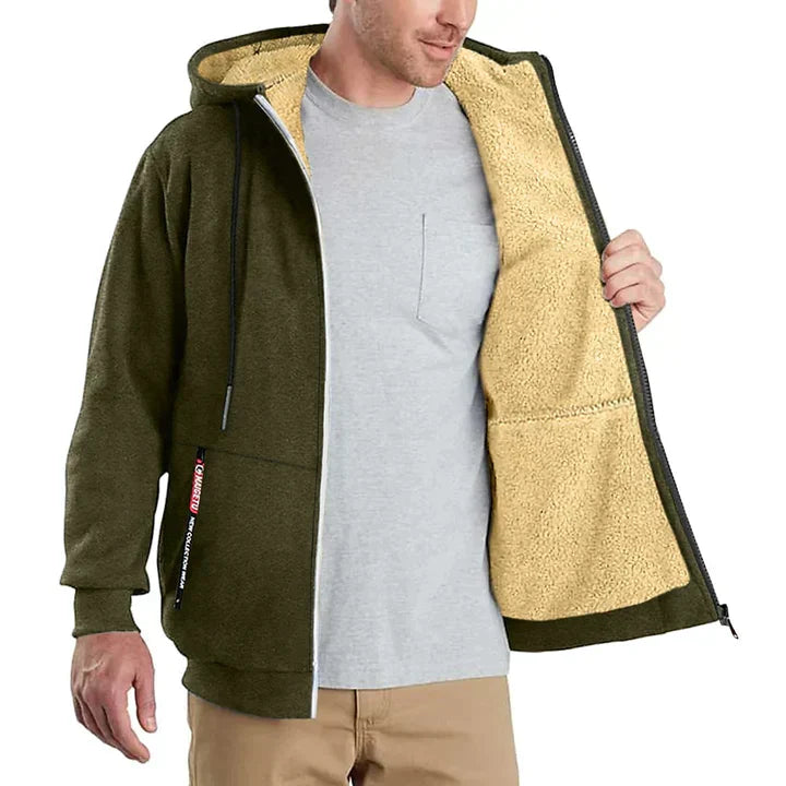 Felpa Uomo con Zip Interno in Pile Morbido