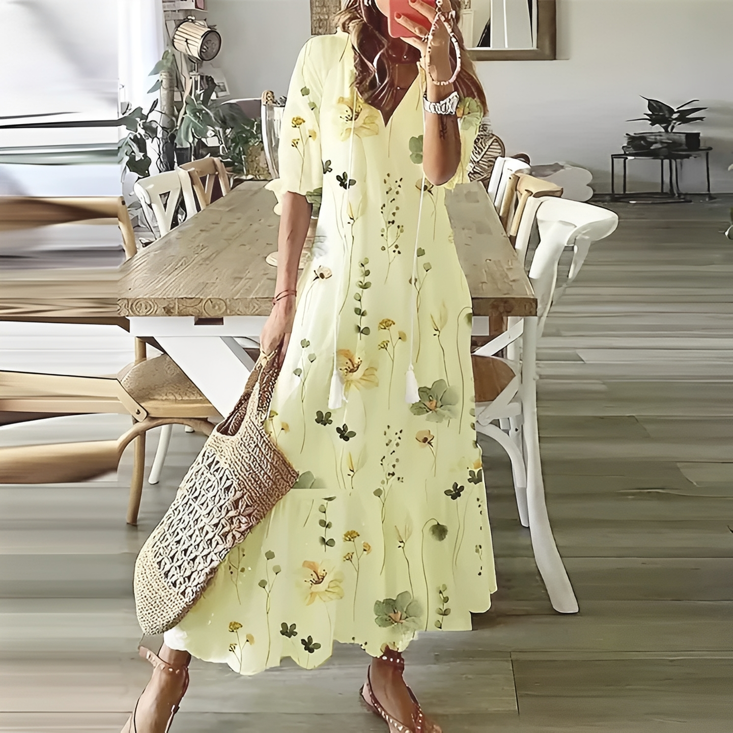 Abito Estivo Donna Stile Chic Vestibilità Leggera