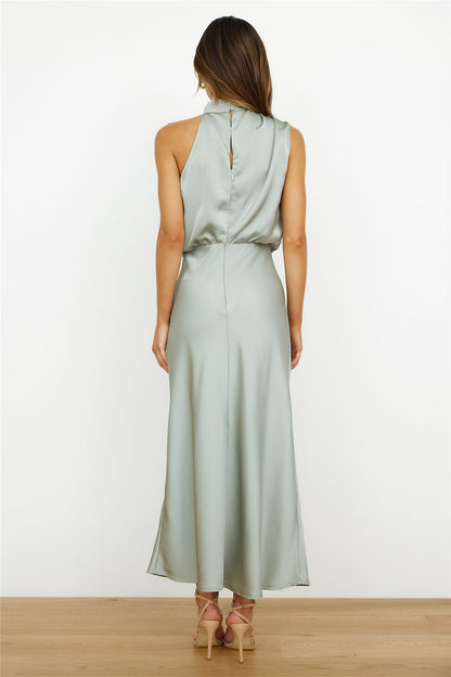 Abito Midi Donna con Scollo Asimmetrico