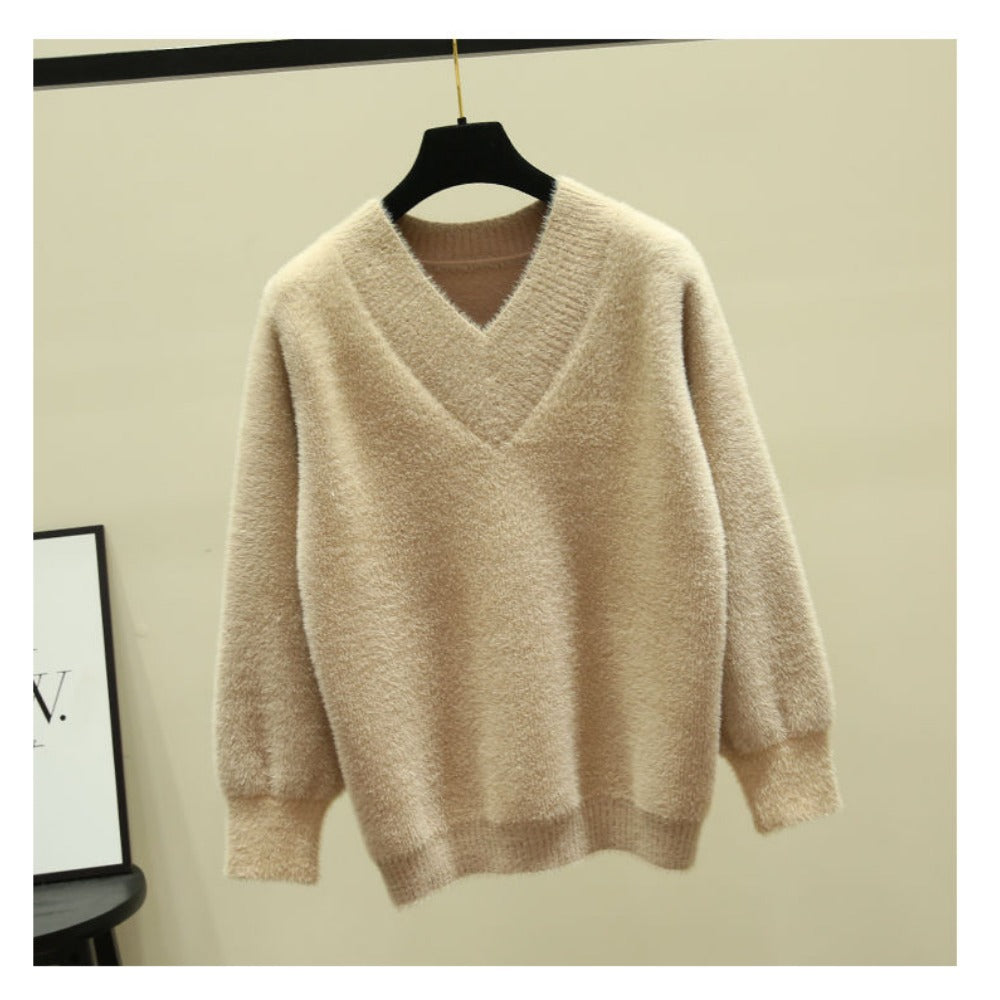 Maglione Donna Scollo a V Manica Lunga