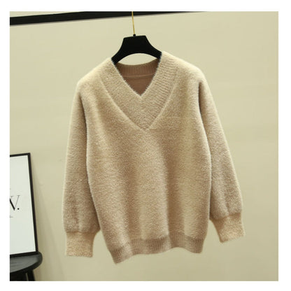 Maglione Donna Scollo a V Manica Lunga