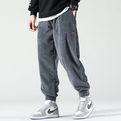 Pantaloni Uomo in Velluto a Coste Vestibilità Comoda