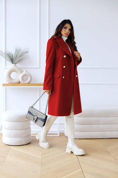 Cappotto Donna Doppio Petto in Tessuto Morbido Classico