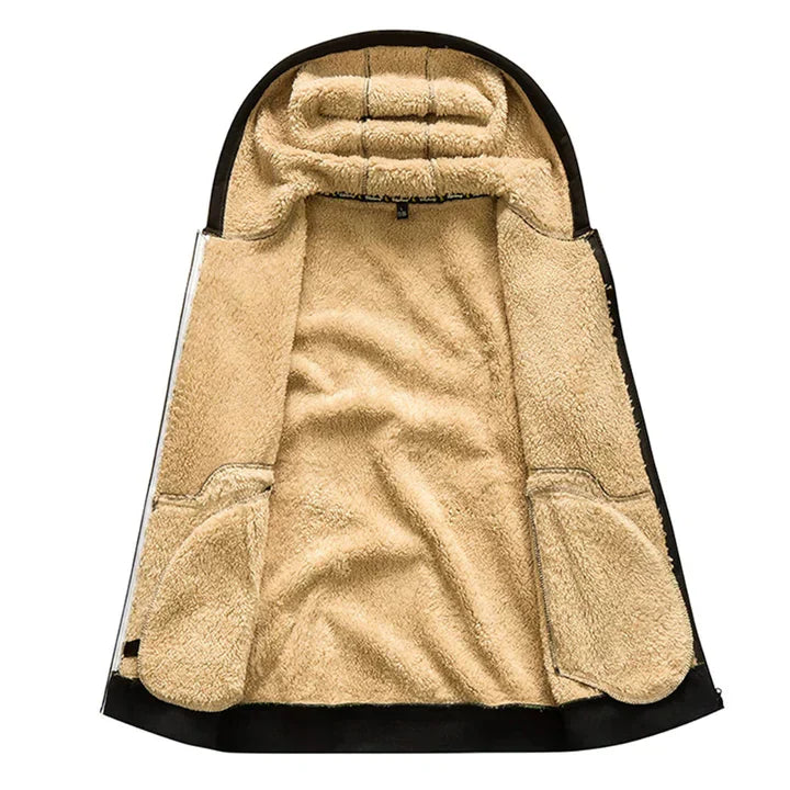 Felpa Uomo con Zip Interno in Pile Morbido