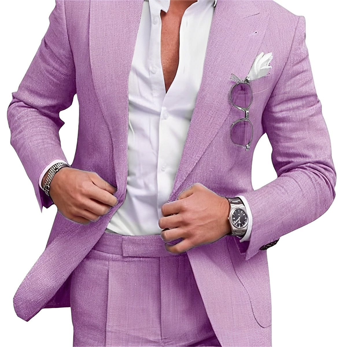 Completo Uomo Elegante Giacca Monopetto Pantaloni Coordinati