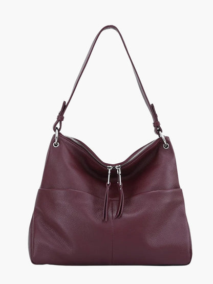 Borsa Hobo Donna in Pelle Morbida con Chiusura Zip - Brentozzi