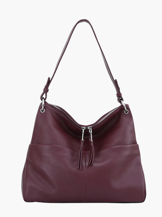Borsa Hobo Donna in Pelle Morbida con Chiusura Zip - Brentozzi