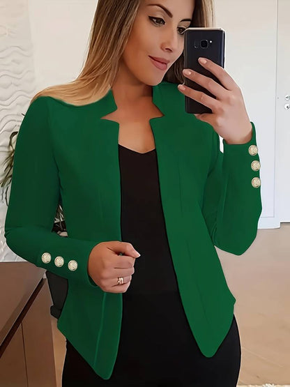 Blazer Donna Casual Cotone Leggero Manica Lunga Bottoni