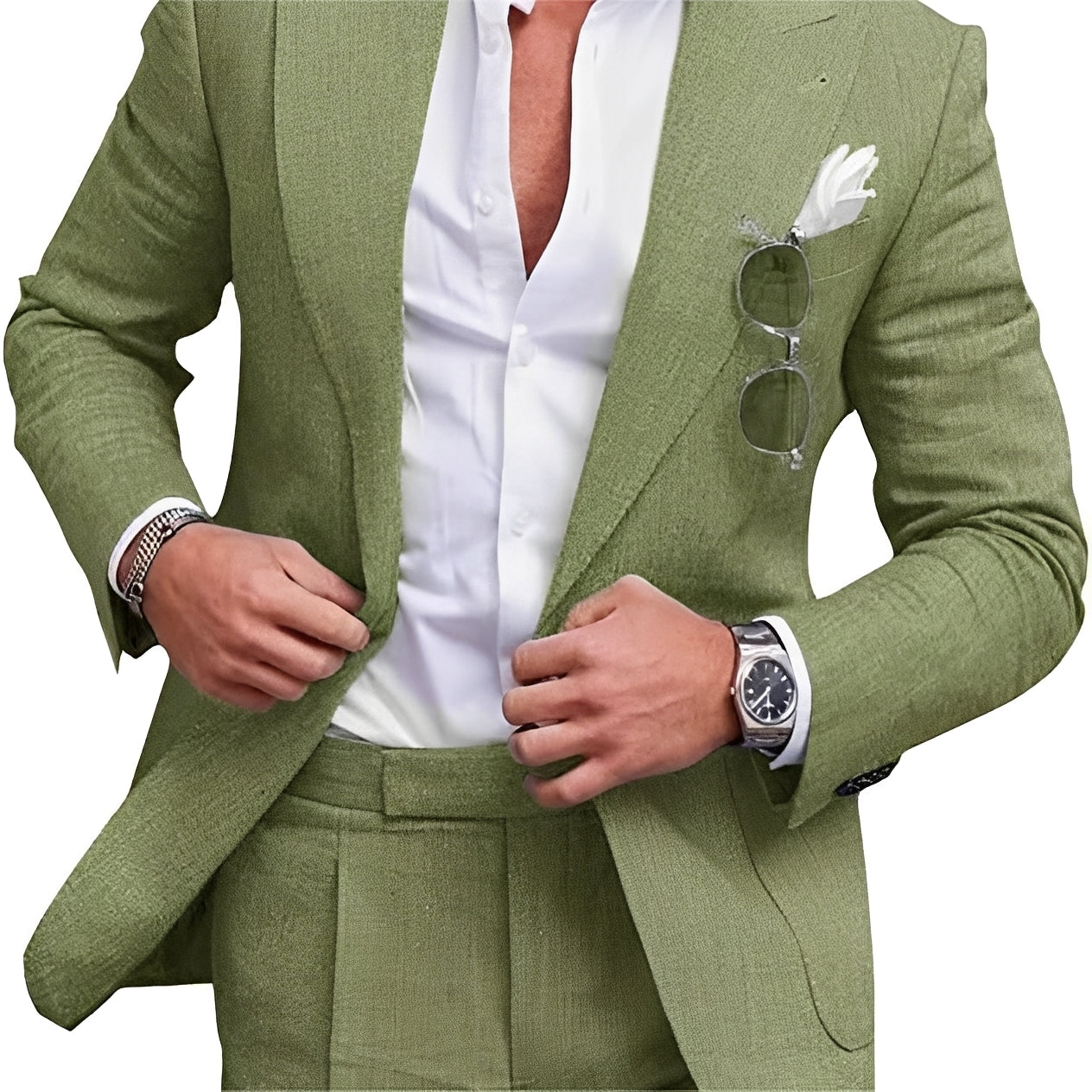 Completo Uomo Elegante Giacca Monopetto Pantaloni Coordinati