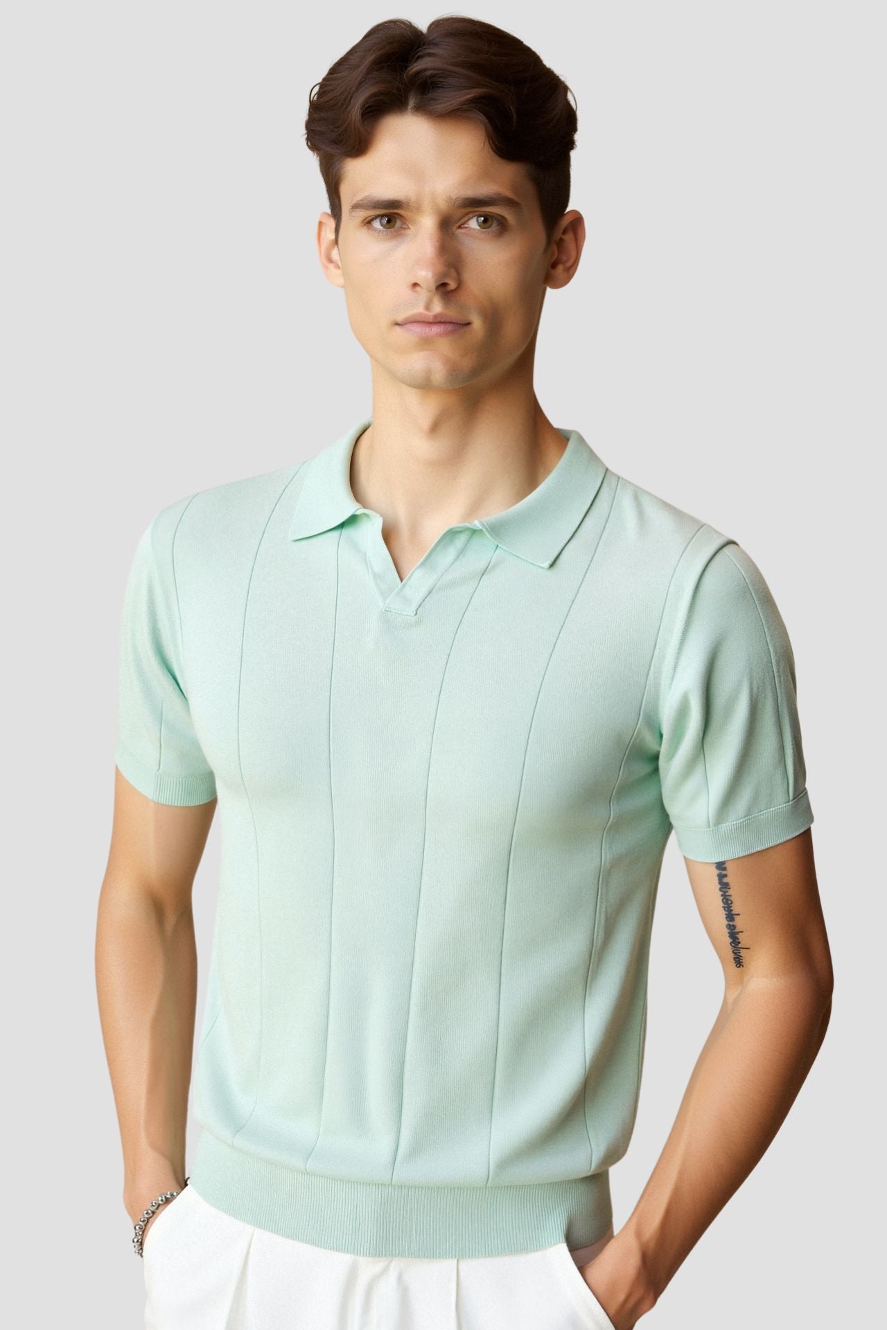 Polo Uomo Maglia a Coste Vestibilità Classica