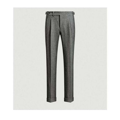 Pantaloni Uomo in Tweed Look Vintage Vestibilità Comoda