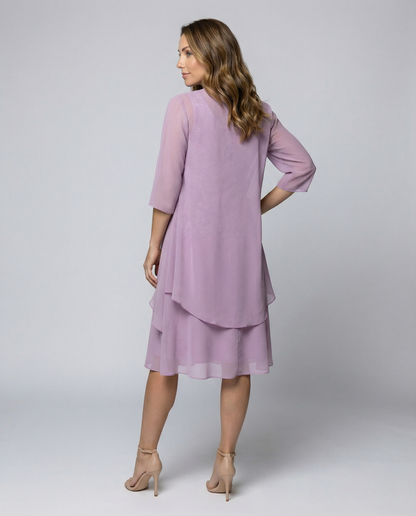 Abito Due Pezzi Donna in Chiffon Elegante