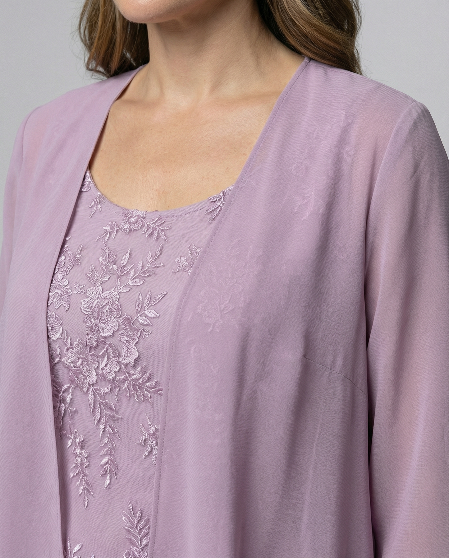 Abito Due Pezzi Donna in Chiffon Elegante