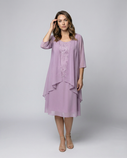 Abito Due Pezzi Donna in Chiffon Elegante - Brentozzi