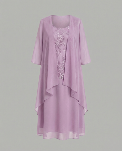 Abito Due Pezzi Donna in Chiffon Elegante