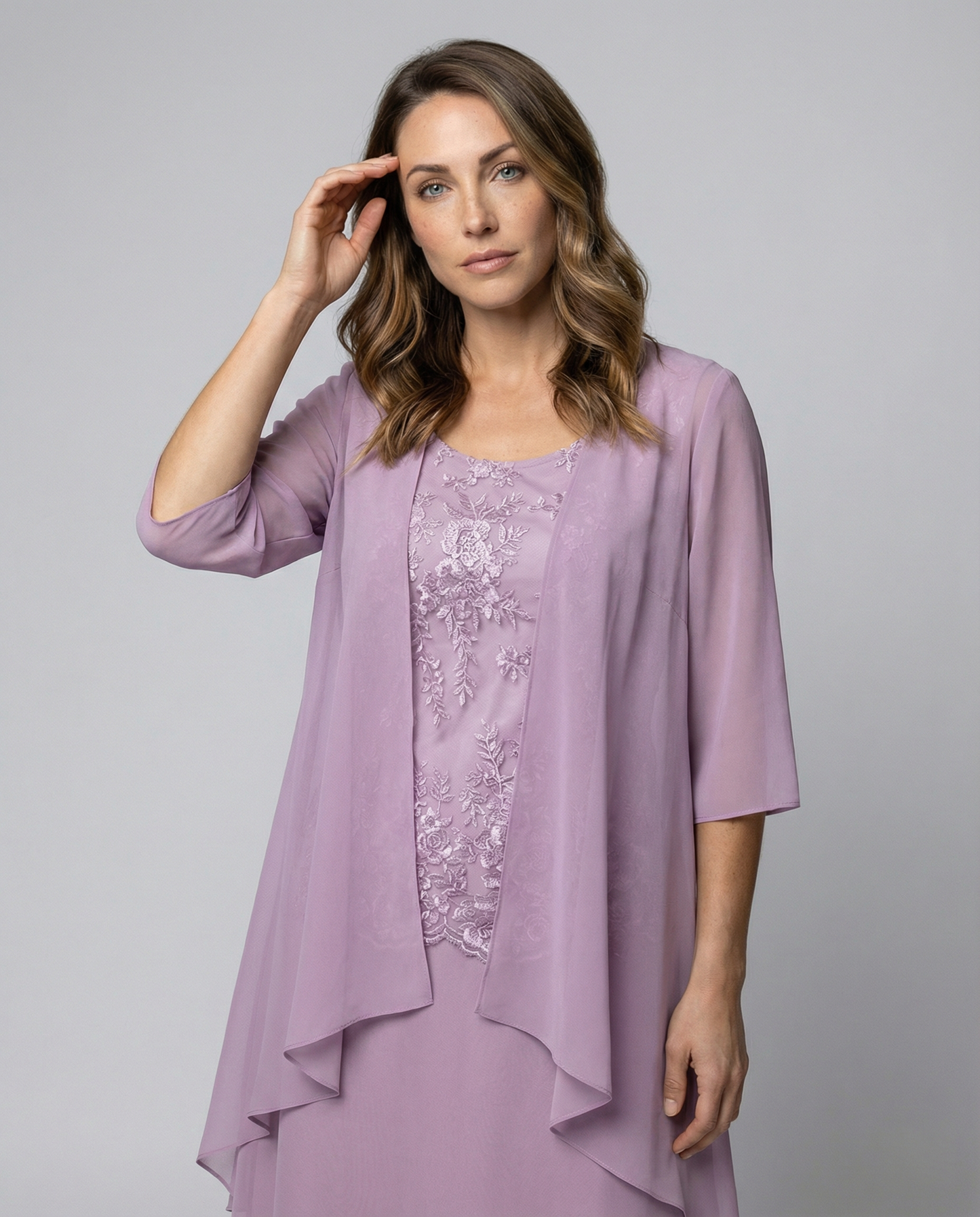 Abito Due Pezzi Donna in Chiffon Elegante
