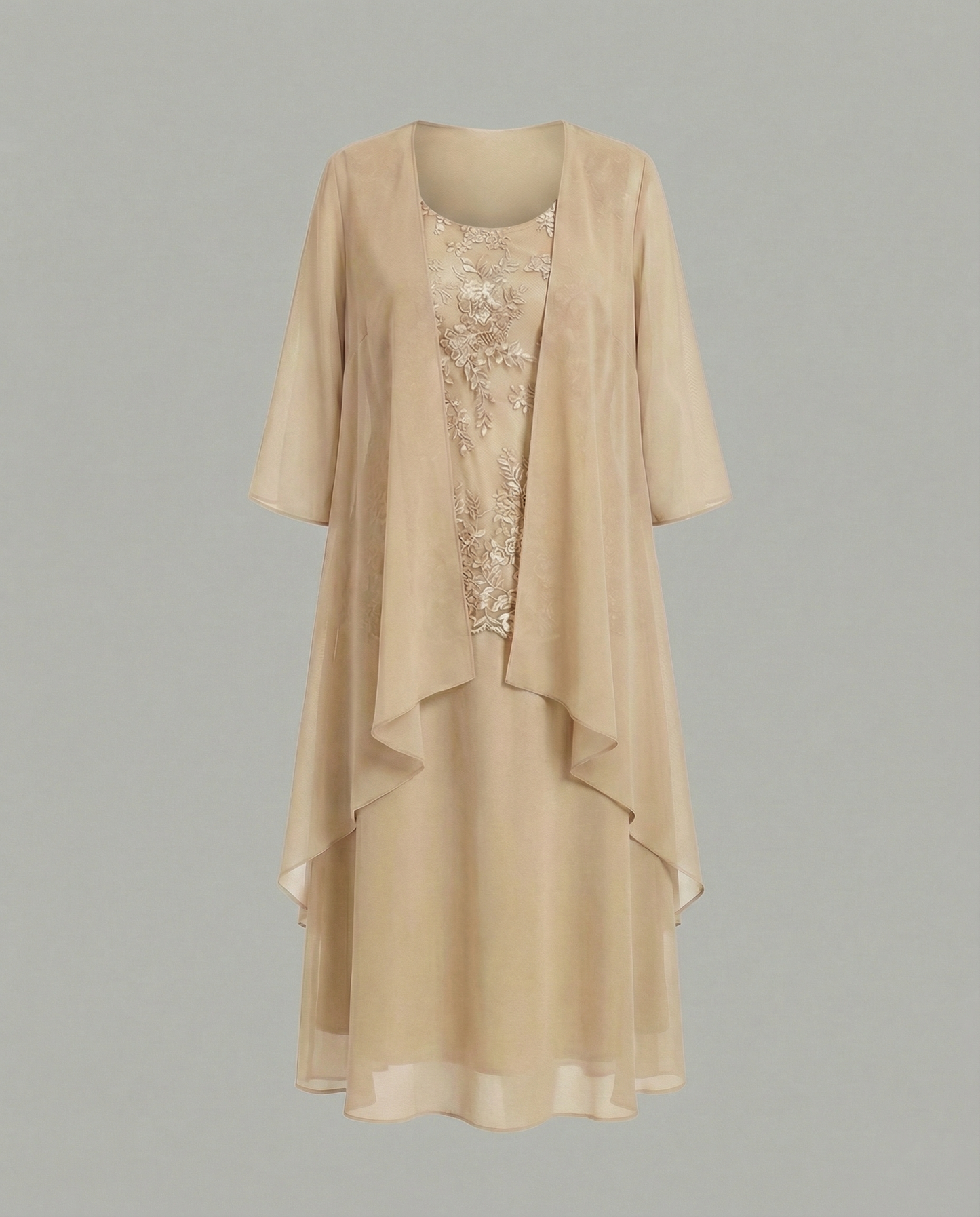 Abito Due Pezzi Donna in Chiffon Elegante