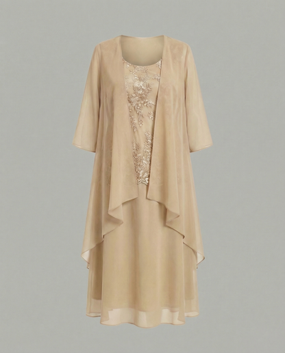 Abito Due Pezzi Donna in Chiffon Elegante