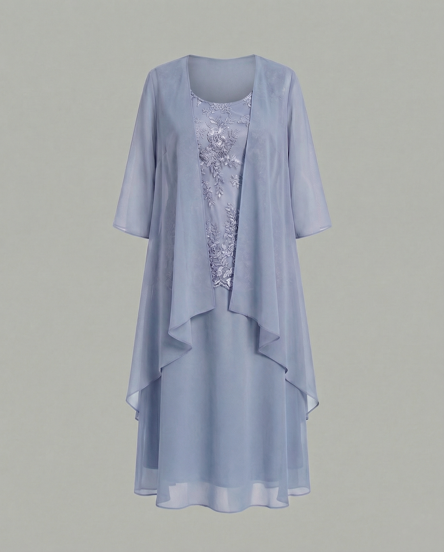 Abito Due Pezzi Donna in Chiffon Elegante