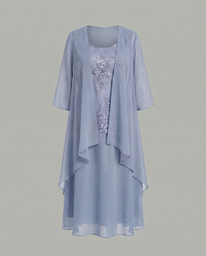 Abito Due Pezzi Donna in Chiffon Elegante