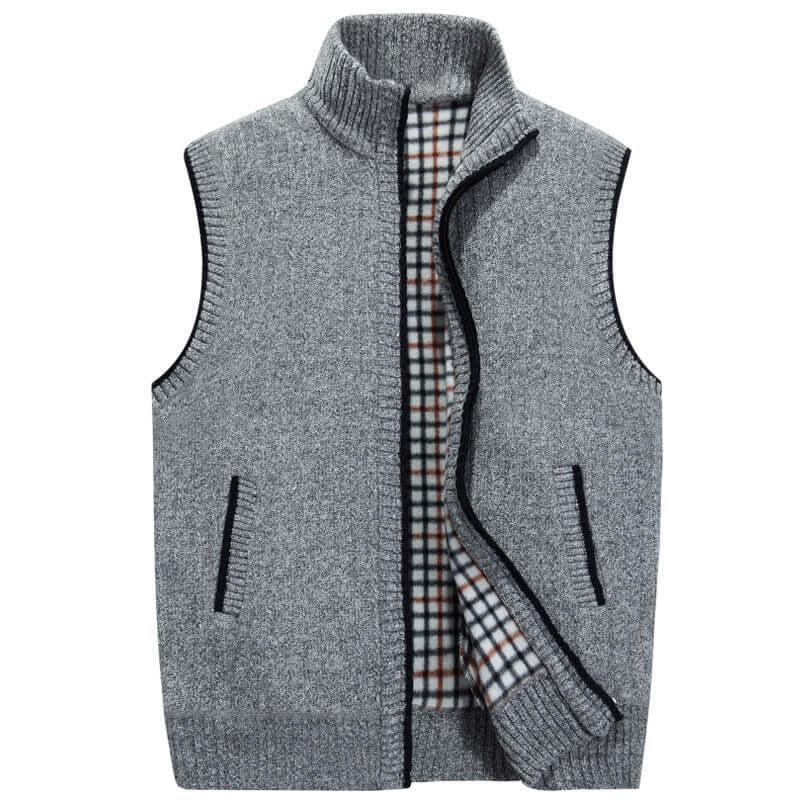 Cardigan Uomo in Maglia con Collo Alto Caldo