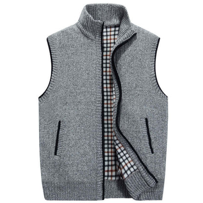 Cardigan Uomo in Maglia con Collo Alto Caldo