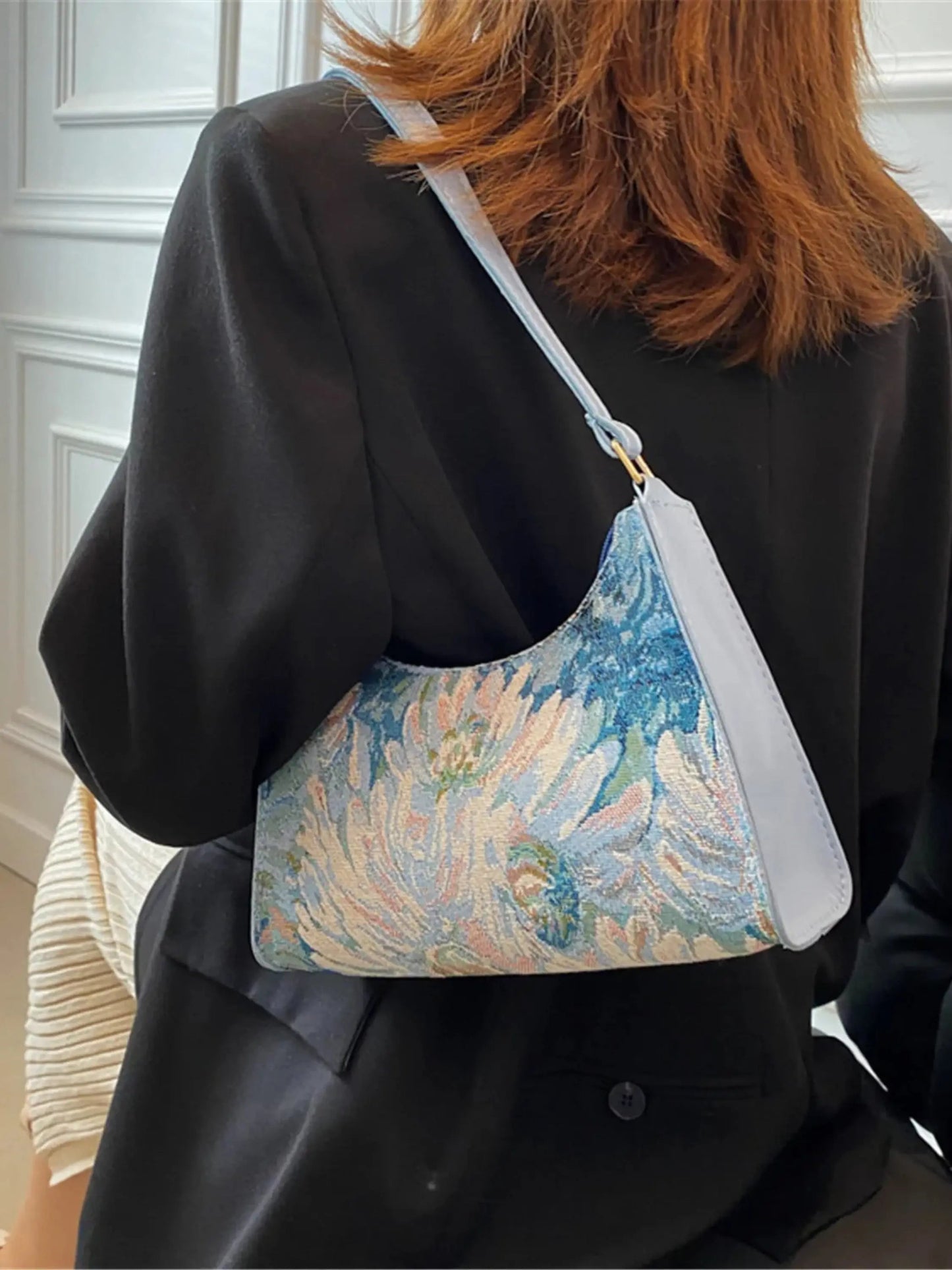 Borsa Tracolla Donna Tessuto Tappezzeria Stile Vintage