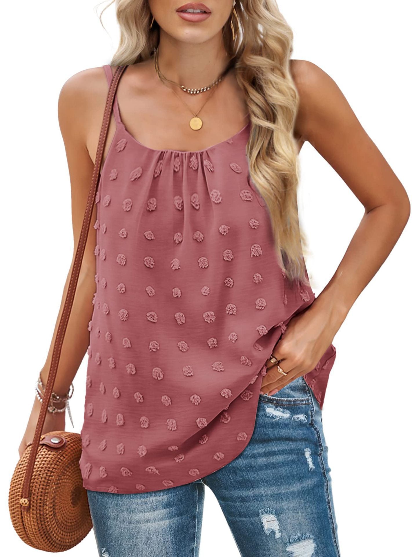 Blusa Donna Senza Maniche con Pompon Elegante