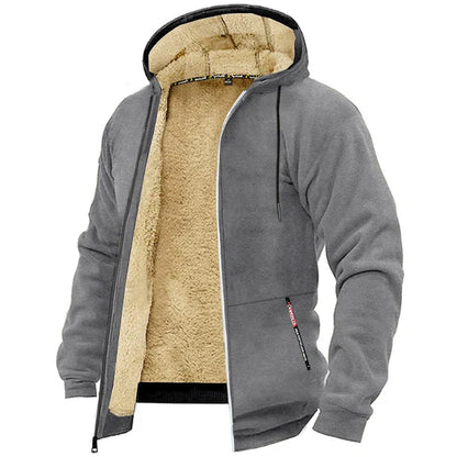 Felpa Uomo con Zip Interno in Pile Morbido