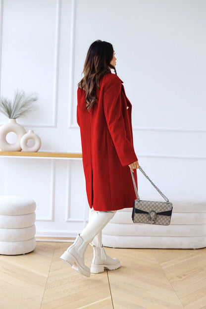 Cappotto Donna Doppio Petto in Tessuto Morbido Classico