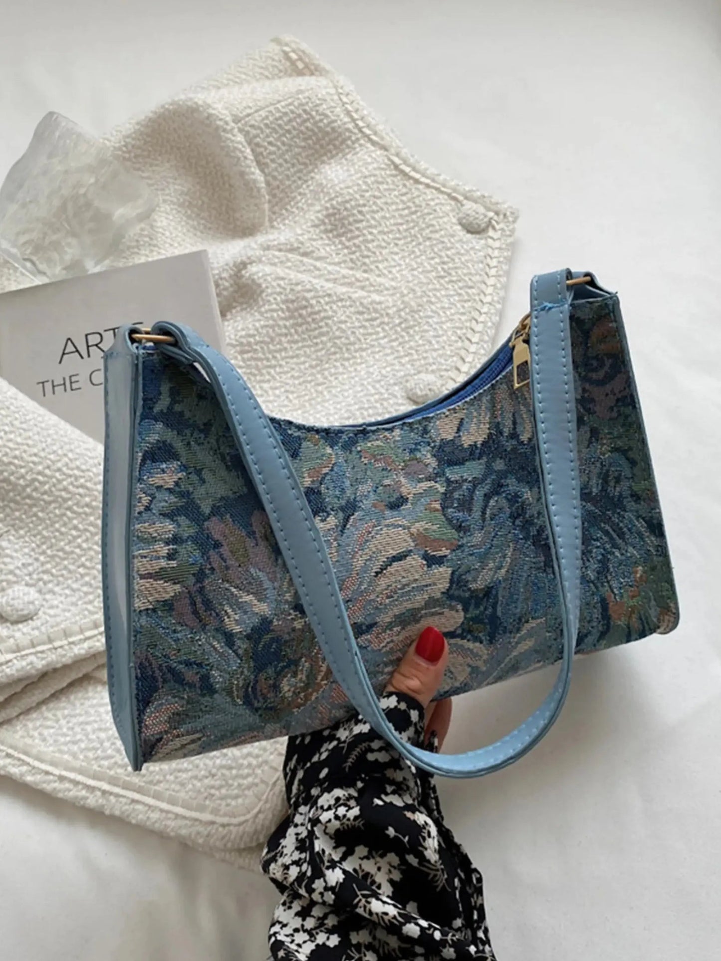Borsa Tracolla Donna Tessuto Tappezzeria Stile Vintage
