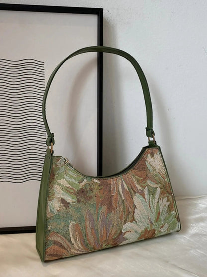 Borsa Tracolla Donna Tessuto Tappezzeria Stile Vintage