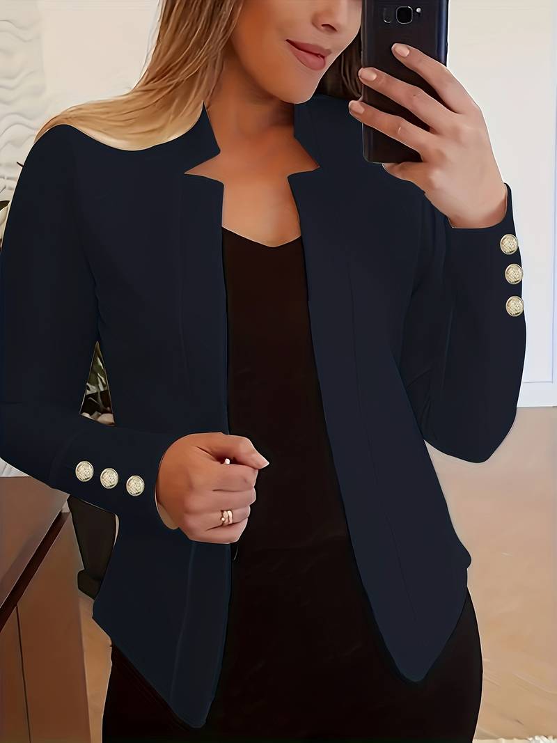 Blazer Donna Casual Cotone Leggero Manica Lunga Bottoni